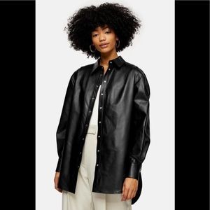 Vintage Nine West Black Leather Shacket